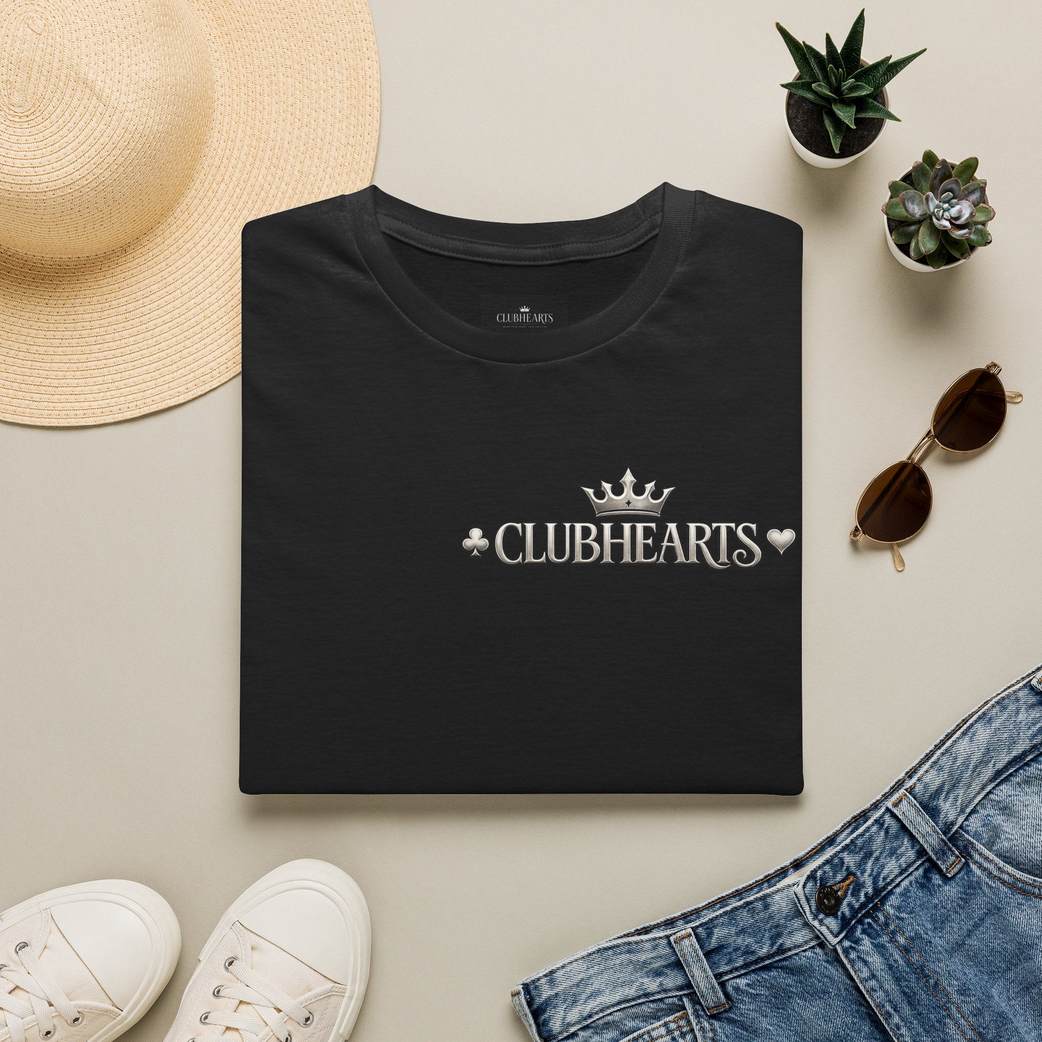 ClubHearts Graphic T‑Shirt — Vintage Playing Card Logo Tee