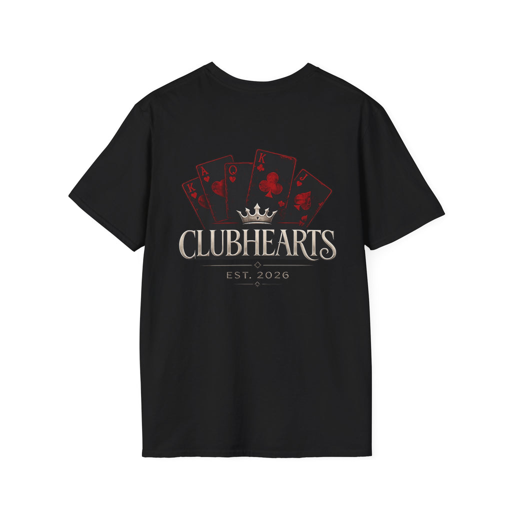 ClubHearts Graphic T‑Shirt — Vintage Playing Card Logo Tee